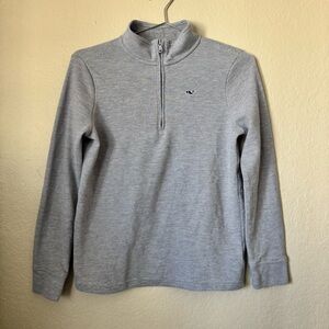 Two Vineyard Vines Light Gray and blue quarter zip up